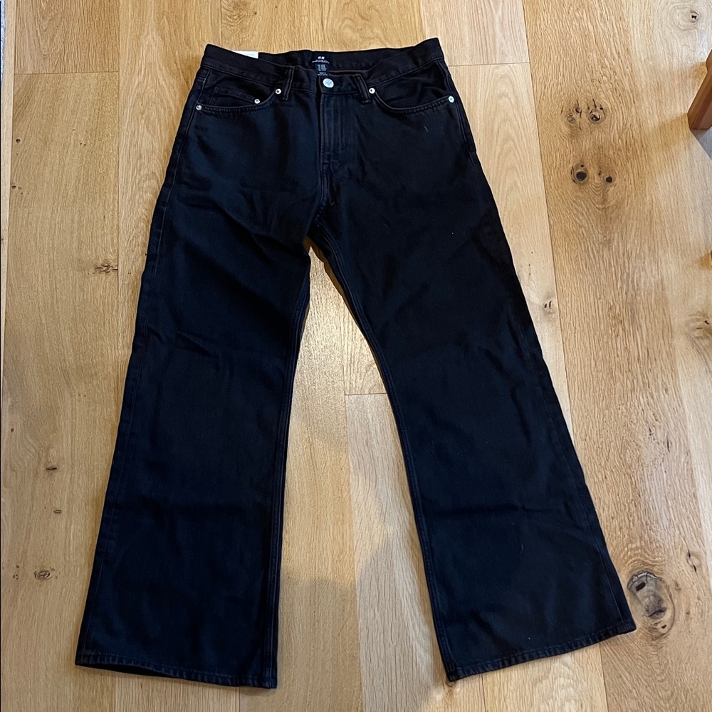 NWT H&M Men's Deep Black Bootcut Jeans